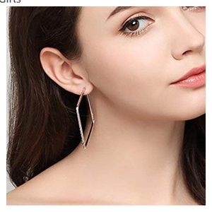 Silver Square Hoop Earrings